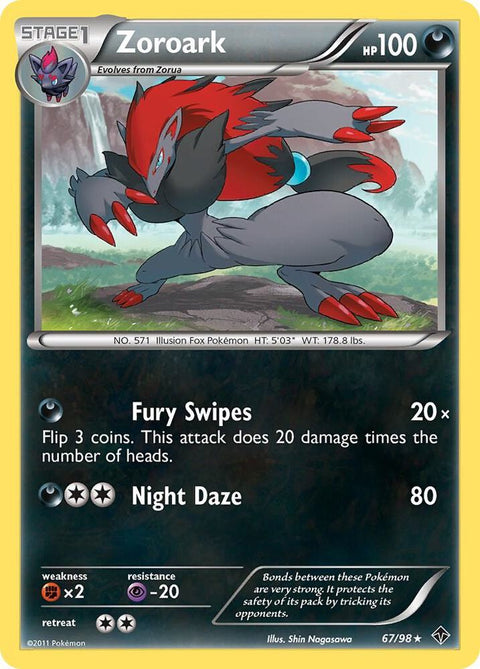 Zoroark - 67/98 - Rare Holo (Inglés Foil LP)